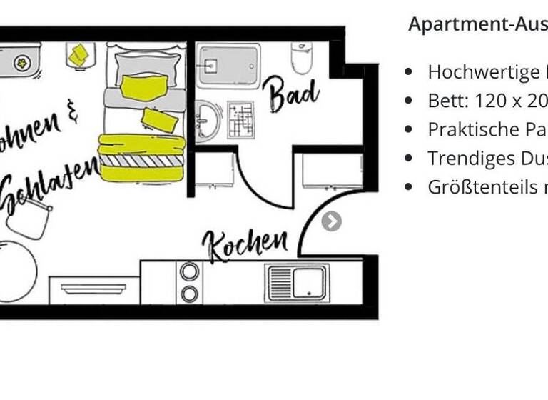 Wohnung zur Miete 650 € 1 Zimmer 24 m² Geschoss 2/5 frei ab 01.04.2026 Georgstraße 13 Südstadt Ravensburg 88214