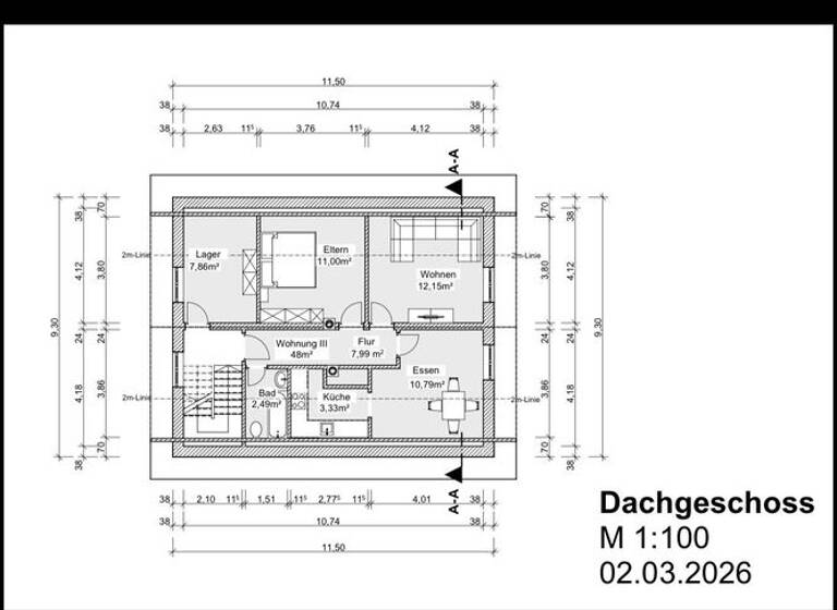 Wohnung zur Miete 620 € 3 Zimmer 48 m² Geschoss 3/3 frei ab sofort Mallersdorf Mallersdorf-Pfaffenberg 84066