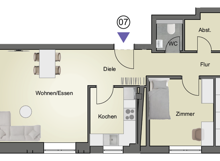 Wohnung zum Kauf provisionsfrei 290.800 € 3 Zimmer 83,4 m² Donaueschingen 78166