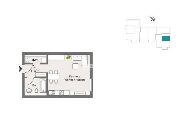 Studio zur Miete - Erstbezug 682 € 1 Zimmer 35,9 m² Löbervorstadt Erfurt 99096