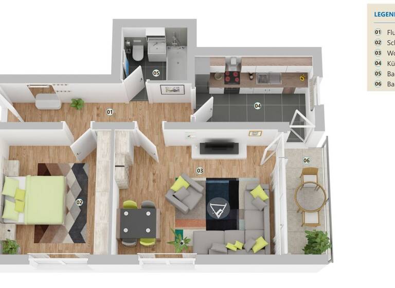 Wohnung zum Kauf 169.000 € 2 Zimmer 54,7 m²<br/>Wohnfläche ab sofort<br/>Verfügbarkeit Krankenhaus - Alter Friedhof Villingen-Schwenningen 78054