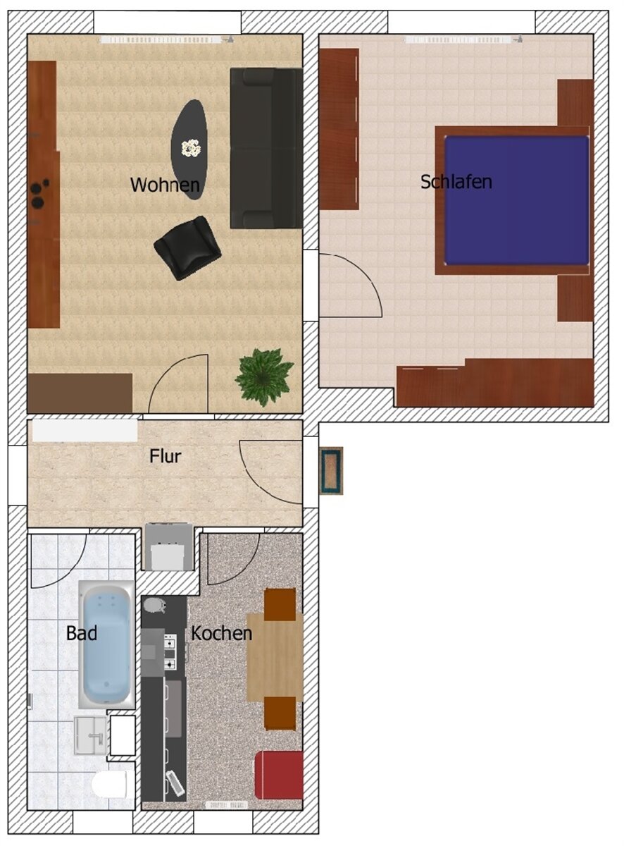 Studio zur Miete 263 € 2 Zimmer 45,7 m²<br/>Wohnfläche 2.<br/>Geschoss 01.02.2025<br/>Verfügbarkeit Th.-Müntzer-Siedlung 50 Hainichen Hainichen 09661