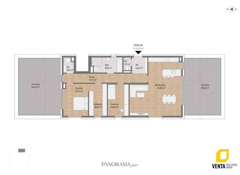 Penthouse zum Kauf 957.090 € 4 Zimmer 113,4 m² 3. Geschoss Waltendorfer Hauptstraße 54b Waltendorf Graz 8010