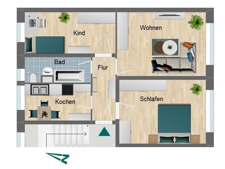 Wohnung zur Miete 350 € 3 Zimmer 58 m²<br/>Wohnfläche EG<br/>Geschoss Rosa-Luxemburg-Straße 13 Pößneck,Stadt Pößneck 07381