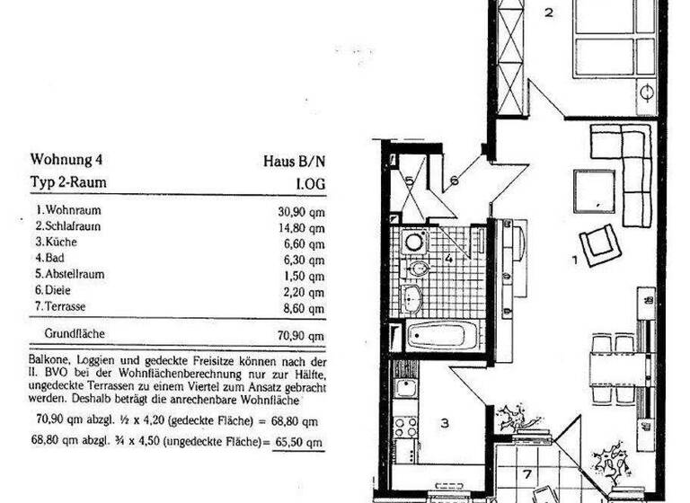 Terrassenwohnung zum Kauf provisionsfrei 185.000 € 2 Zimmer 65,5 m² 1. Geschoss Stadtmitte Krefeld 47798