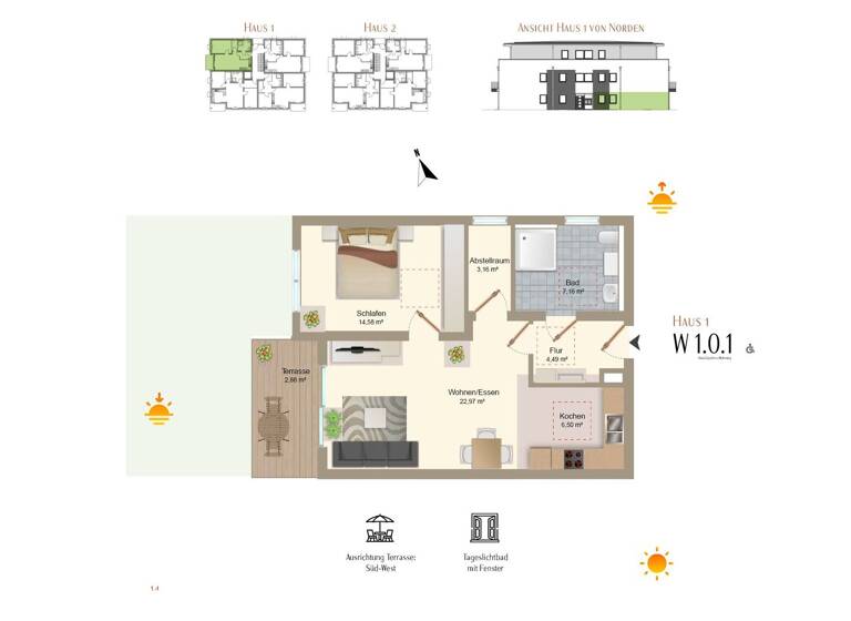 Wohnung zum Kauf provisionsfrei 339.500 € 2 Zimmer 61,7 m² EG Zellerberg Rieden 87668