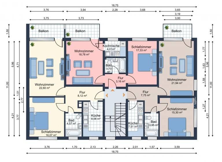 Wohnung zur Miete 387 € 2 Zimmer 48,4 m² Heppens Wilhelmshaven / Heppens 26384