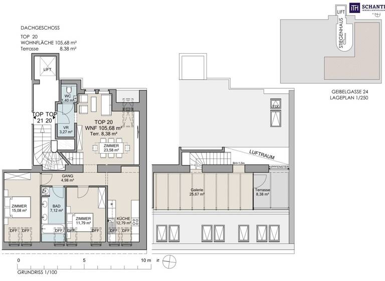 WG-Zimmer zum Kauf 799.000 € 4 Zimmer 105,7 m² 5. Geschoss Geibelgasse Wien 1150