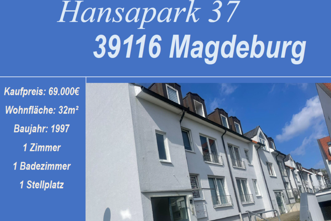 Wohnung zum Kauf 69.000 € 1 Zimmer 32 m²<br/>Wohnfläche Fabriciusstraße Magdeburg 39116