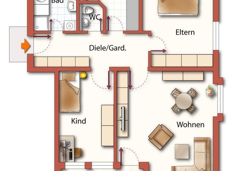 Wohnung zum Kauf 277.500 € 3 Zimmer 82 m² 1. Geschoss Markdorf 88677