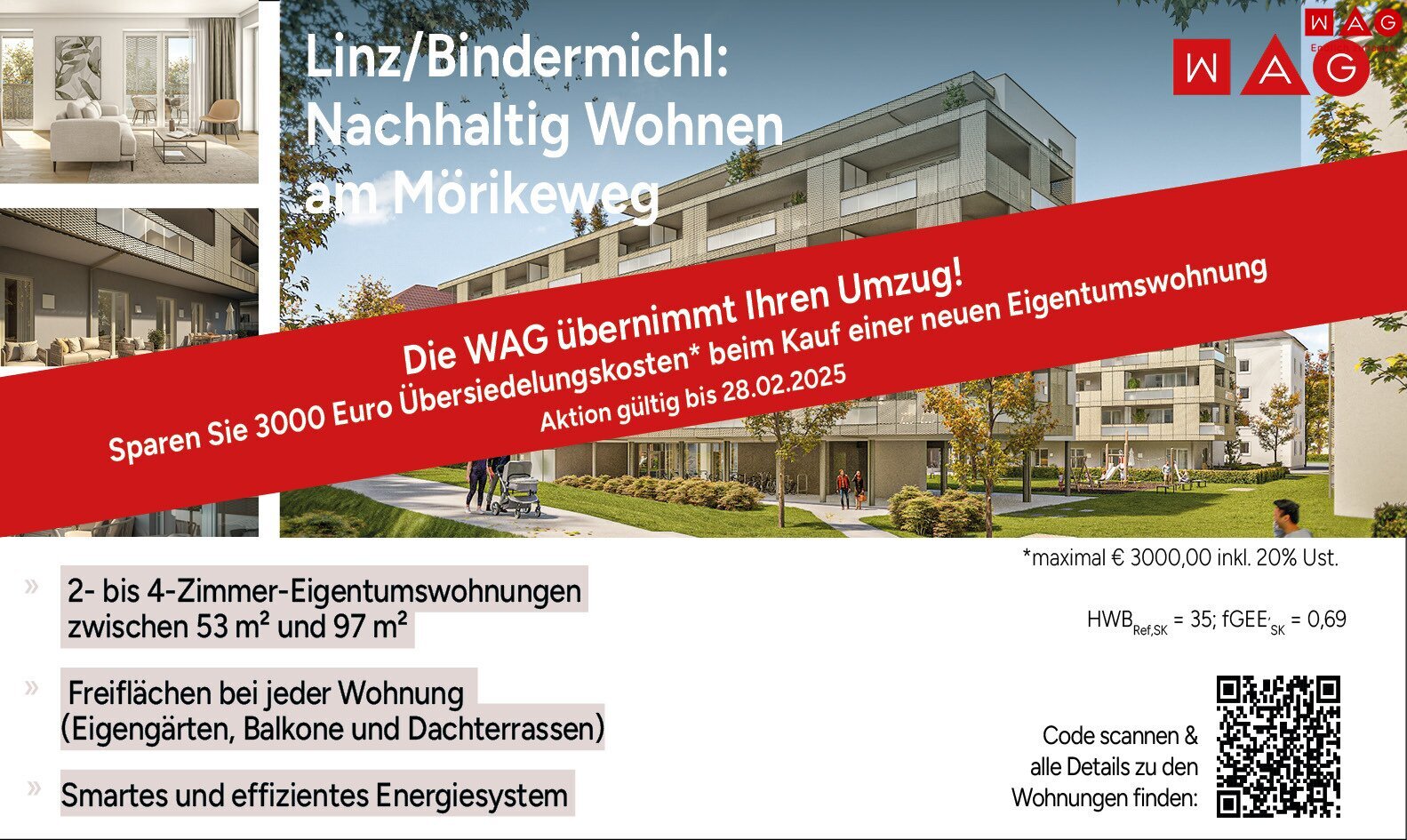 Wohnung zum Kauf 469.890 € 3 Zimmer 82,9 m²<br/>Wohnfläche 01.12.2025<br/>Verfügbarkeit Mörikeweg Waldegg Linz 4020