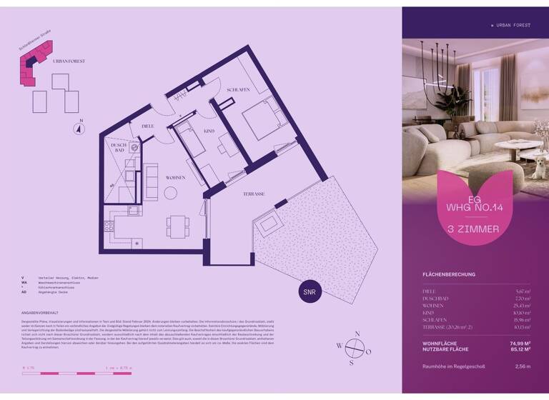 Wohnung zum Kauf - Erstbezug provisionsfrei 669.900 € 3 Zimmer 75 m² EG Garching Garching bei München 85748