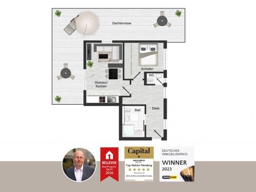 Wohnung zum Kauf 269.000 € 2 Zimmer 75 m² 4. Geschoss Schweinau Nürnberg 90441