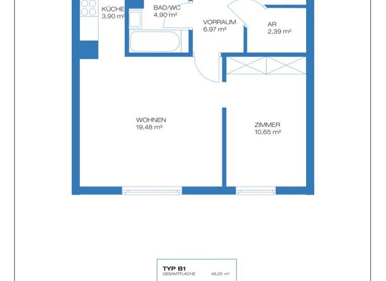 Wohnung zum Kauf provisionsfrei 245.000 € 2 Zimmer 48,3 m² 6. Geschoss Sonnleithnergasse 2 Wien 1100