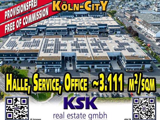 Lagerhalle zur Miete provisionsfrei 3.111 m² Lagerfläche teilbar von 809 m² bis 3.111 m² Bickendorf Ehrenfeld 50827