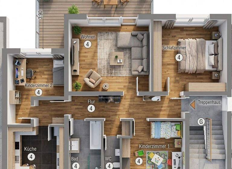 Wohnung zum Kauf provisionsfrei 297.000 € 4 Zimmer 105 m² 1. Geschoss Steinbach Baden-Baden 76534