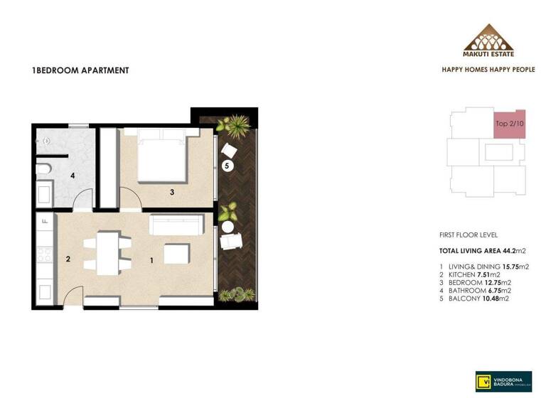 Studio zum Kauf - Erstbezug 81.161 € 2 Zimmer 44,2 m² 1. Geschoss Paje 73204