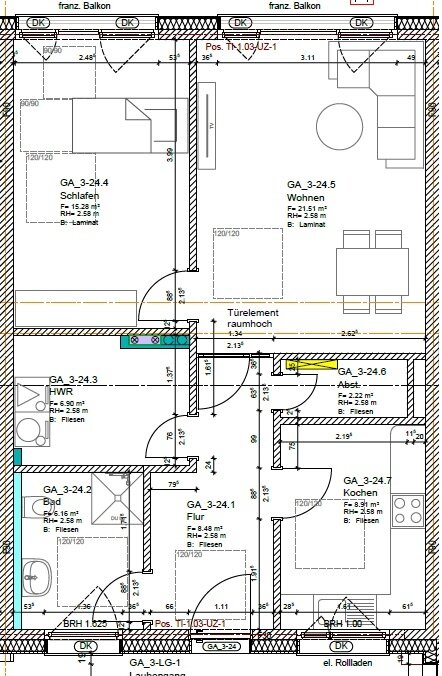 Wohnung zur Miete 890 € 2 Zimmer 69 m²<br/>Wohnfläche 3.<br/>Geschoss Meerkamp Oldenburg 26133