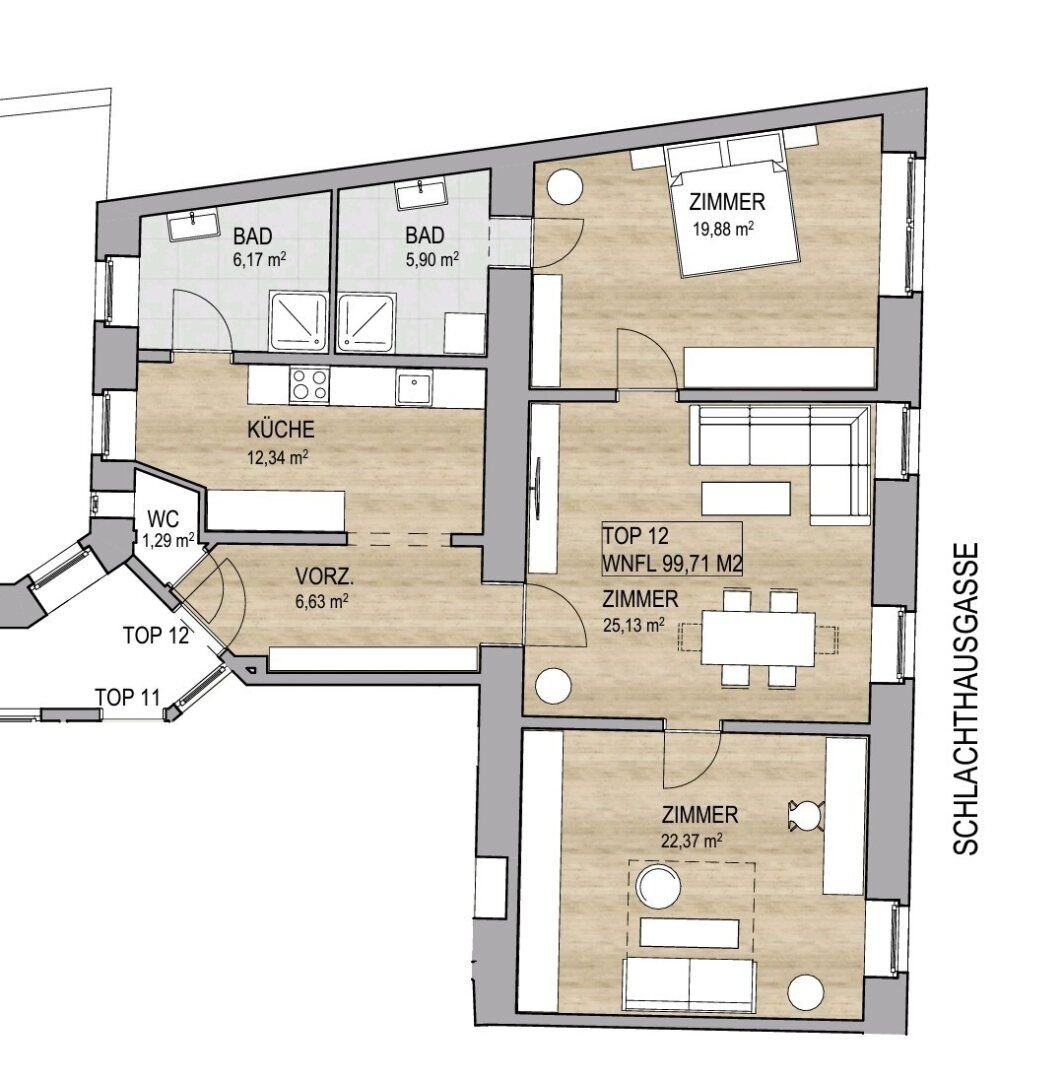 Wohnung zum Kauf 579.000 € 3 Zimmer 99,7 m²<br/>Wohnfläche 1.<br/>Geschoss Wien 1030