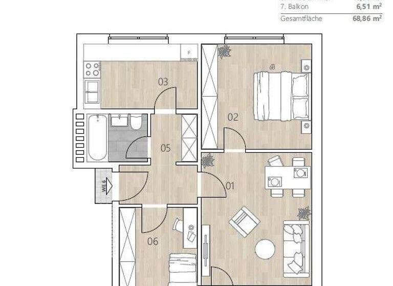 Wohnung zum Kauf 195.930 € 3 Zimmer 65,3 m² Fritz-Reuter-Straße 2 Döse Cuxhaven 27474