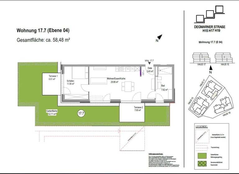 Wohnung zur Miete - Erstbezug 907 € 2 Zimmer 56,7 m² 3. Geschoss frei ab sofort Degmarner Str. 17 Oedheim 74229