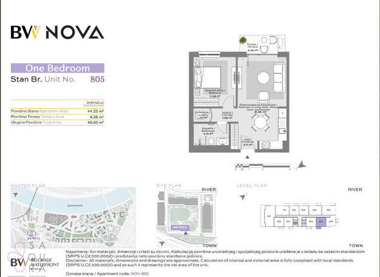 Wohnung zum Kauf 216.888 € 2 Zimmer 44,3 m² Belgrad Waterfront 11000