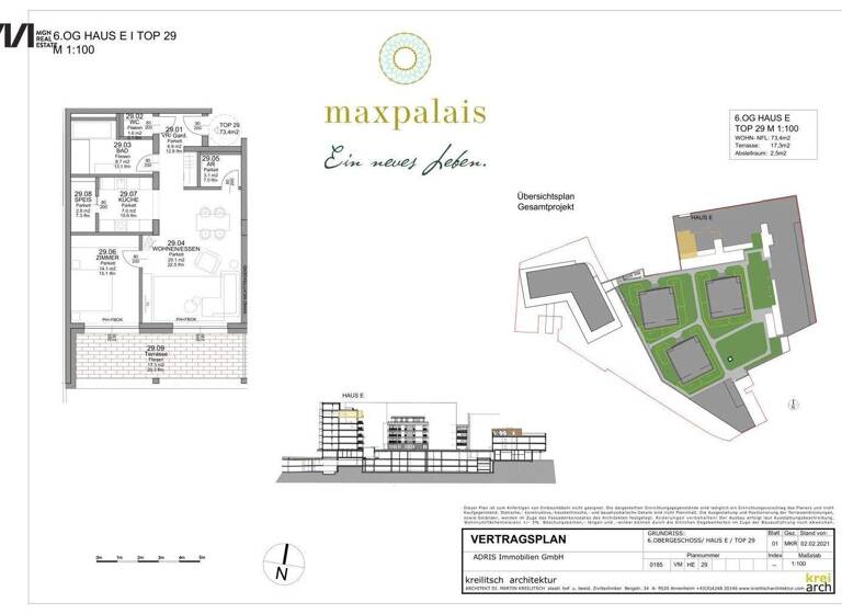 Terrassenwohnung zum Kauf 475.000 € 2 Zimmer 73,4 m² Lind Villach 9500