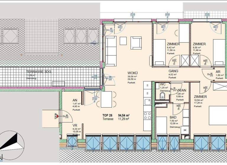 Wohnung zum Kauf 529.000 € 4 Zimmer 94,5 m² Platzergasse Wien 1210
