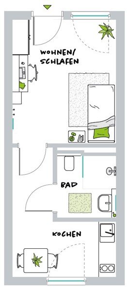 Wohnung zur Miete 732 € 1 Zimmer 30,5 m²<br/>Wohnfläche 4.<br/>Geschoss ab sofort<br/>Verfügbarkeit Heinrichstraße 85 Mörsenbroich Düsseldorf-Düsseltal 40239