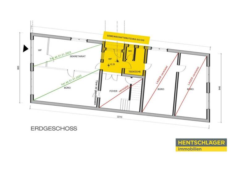 Büro zur Miete 2 Zimmer 60 m² Bürofläche Bahnhofstraße 23 St. Georgen an der Gusen 4222