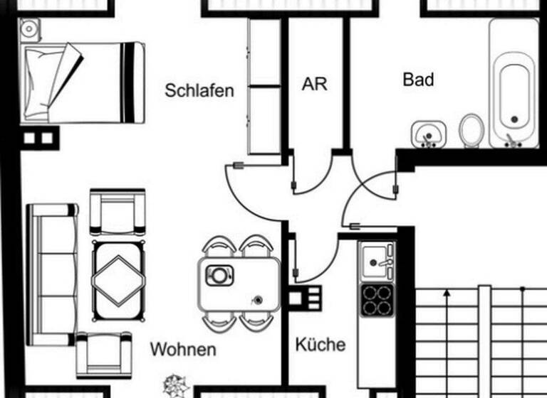 Studio zur Miete 390 € 1 Zimmer 36 m² 4. Geschoss frei ab 01.05.2026 Meißelstr. 23 Nordviertel Essen 45141