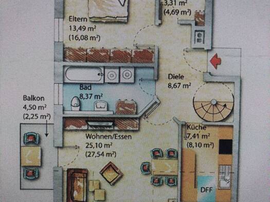 Maisonette zur Miete 700 € 3 Zimmer 96 m² 2. Geschoss Schonungen 97453