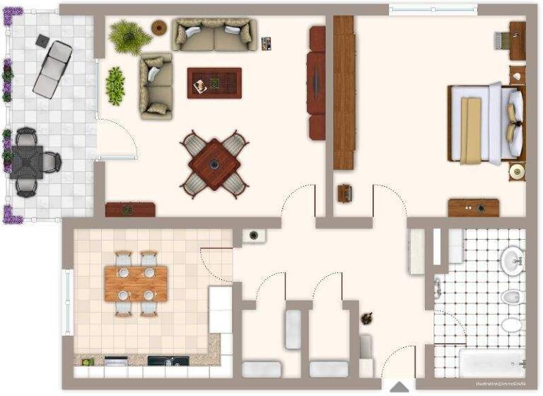 Wohnung zur Miete 579 € 2 Zimmer 64,2 m² 8. Geschoss Clemens-August-Straße 51 Kamphausener Höhe Mönchengladbach 41199