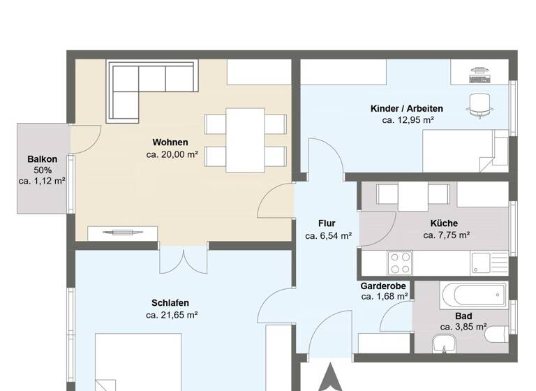 Wohnung zum Kauf 349.000 € 3 Zimmer 75 m² Fuhlsbüttel Hamburg 22335