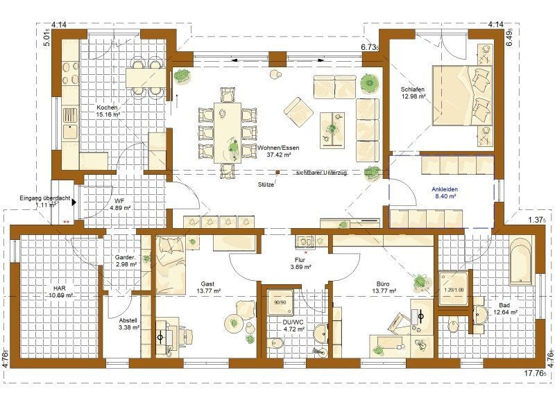 Bungalow zum Kauf provisionsfrei 815.910 € 4 Zimmer 144 m²<br/>Wohnfläche 1.113 m²<br/>Grundstück Gerbrunn 97218