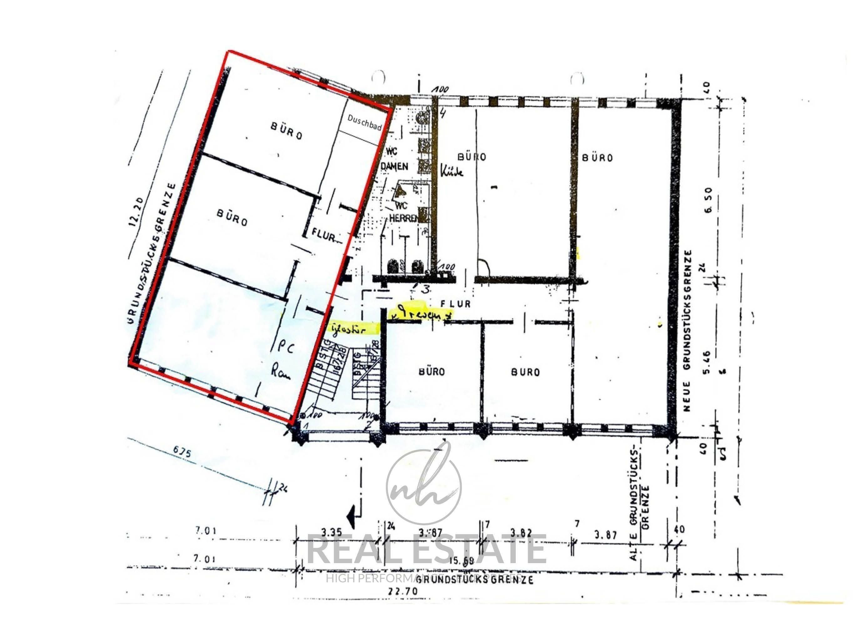 Bürofläche zur Miete 14,50 € 3 Zimmer 80 m²<br/>Bürofläche Bramfeld Hamburg 22177