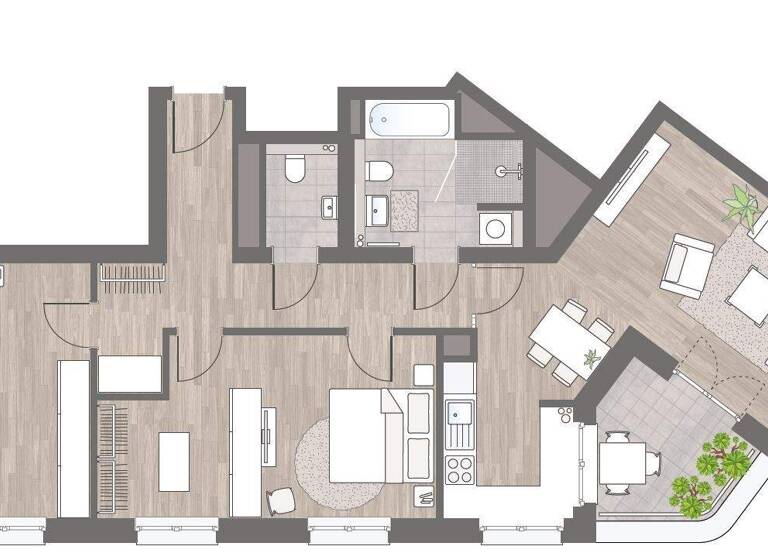 Wohnung zur Miete - Erstbezug 2.033 € 3 Zimmer 93 m² 12. Geschoss frei ab sofort Bonner Str. 168 Bayenthal Köln 50968
