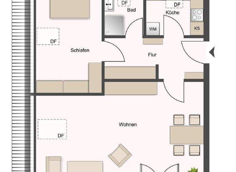 Wohnung zum Kauf 95.000 € 2 Zimmer 59,7 m² Böhlen 04564