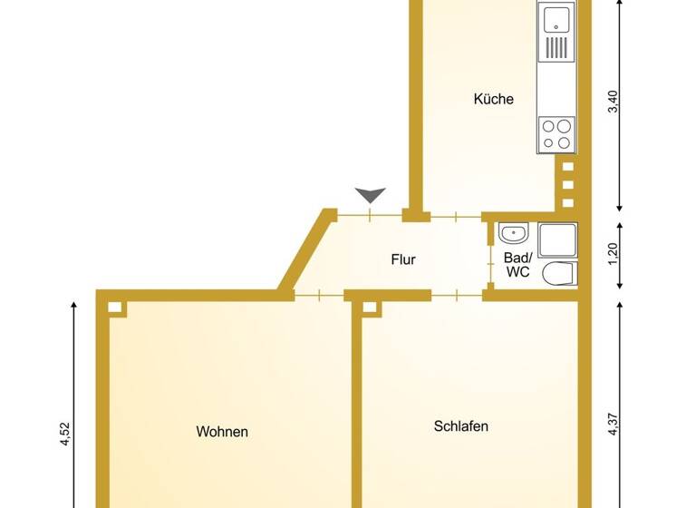 Wohnung zum Kauf 155.000 € 2 Zimmer 45 m² Holtenau Kiel / Holtenau 24159