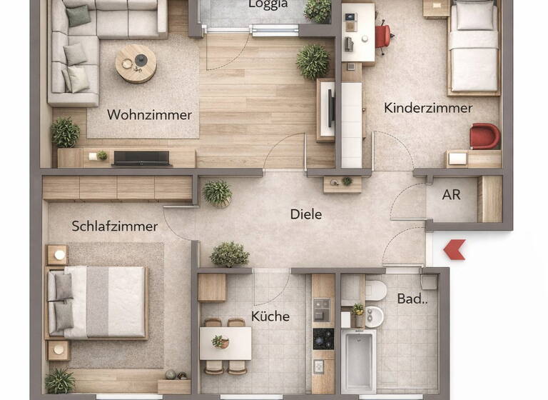 Wohnung zum Kauf provisionsfrei 199.000 € 3 Zimmer 73 m² 1. Geschoss Kölner Straße 13 Blockdiek Bremen 28327