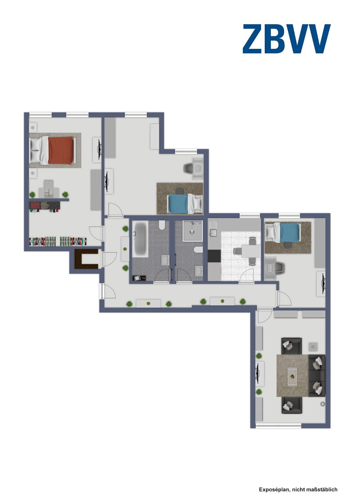 Wohnung zur Miete 1.299 € 4 Zimmer 96,2 m²<br/>Wohnfläche 3.<br/>Geschoss Hafenstr. 58 Innenstadt Neuss 41460