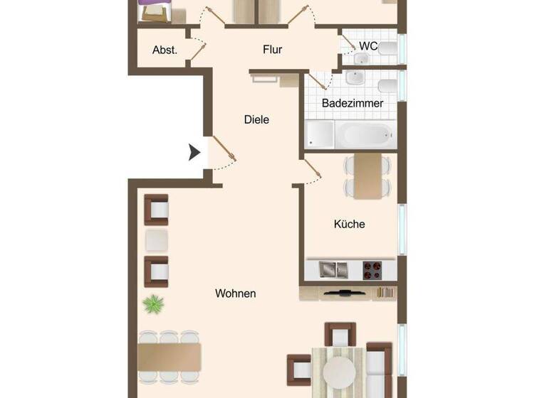 Wohnung zur Miete 1.550 € 3 Zimmer 108,9 m² 1. Geschoss frei ab sofort Hebborn Bergisch Gladbach / Hebborn 51467