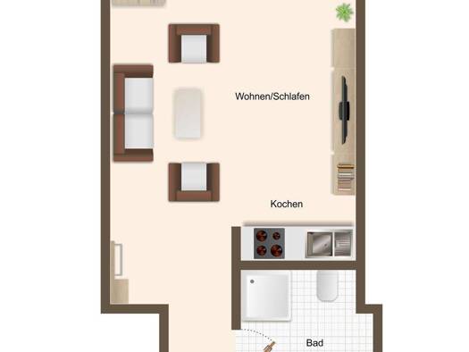 Wohnung zur Miete 230 € 1 Zimmer 35 m² 3. Geschoss frei ab 01.02.2026 Paul-Singer-Straße 42 Reideburg Halle 06116