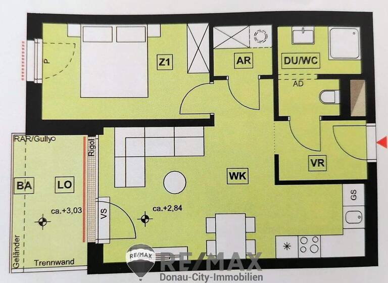 Wohnung zum Kauf 240.000 € 2 Zimmer 45,4 m² 1. Geschoss Wien 1220