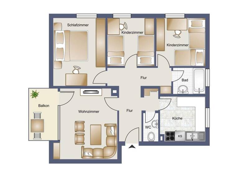 Wohnung zum Kauf 395.000 € 4 Zimmer 84,1 m² 2. Geschoss Herdern Freiburg im Breisgau / Herdern 79104