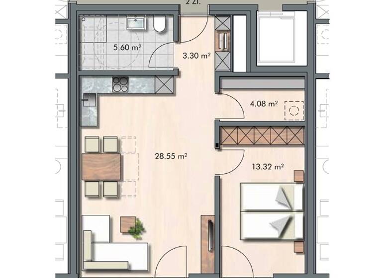 Terrassenwohnung zur Miete 873 € 2 Zimmer 55 m² Raiffeisenstrasse 23 Lustenau 6890