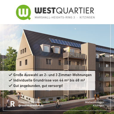 Wohnung zur Miete 850 € 2 Zimmer 68,3 m² EG Marshall-Heights-Ring 3 Kitzingen Kitzingen 97318