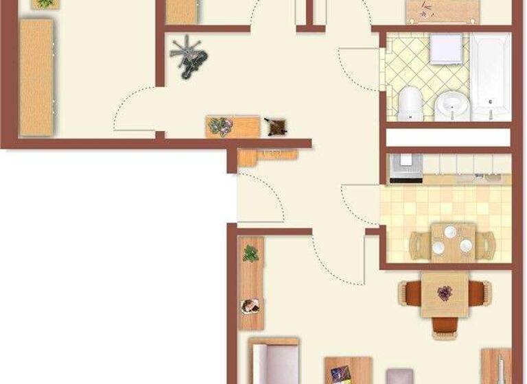 Wohnung zur Miete 410 € 4 Zimmer 74,6 m² 4. Geschoss frei ab sofort M.-Gorki-Ring 9 Neustrelitz 17235