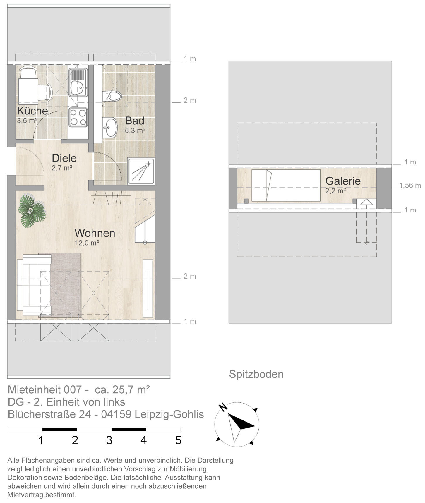 Wohnung zur Miete 267 € 1 Zimmer 25,7 m²<br/>Wohnfläche 01.02.2025<br/>Verfügbarkeit Blücherstr. 24 Möckern Leipzig 04159