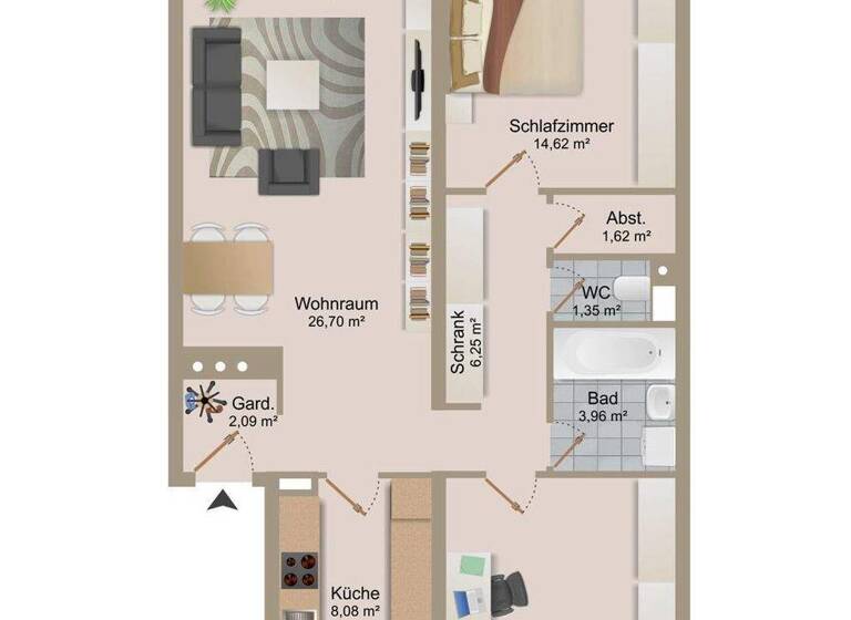 Wohnung zur Miete 1.507 € 3 Zimmer 81 m² 3. Geschoss Bahnhofstraße 15a, Top 15 Telfs 6410
